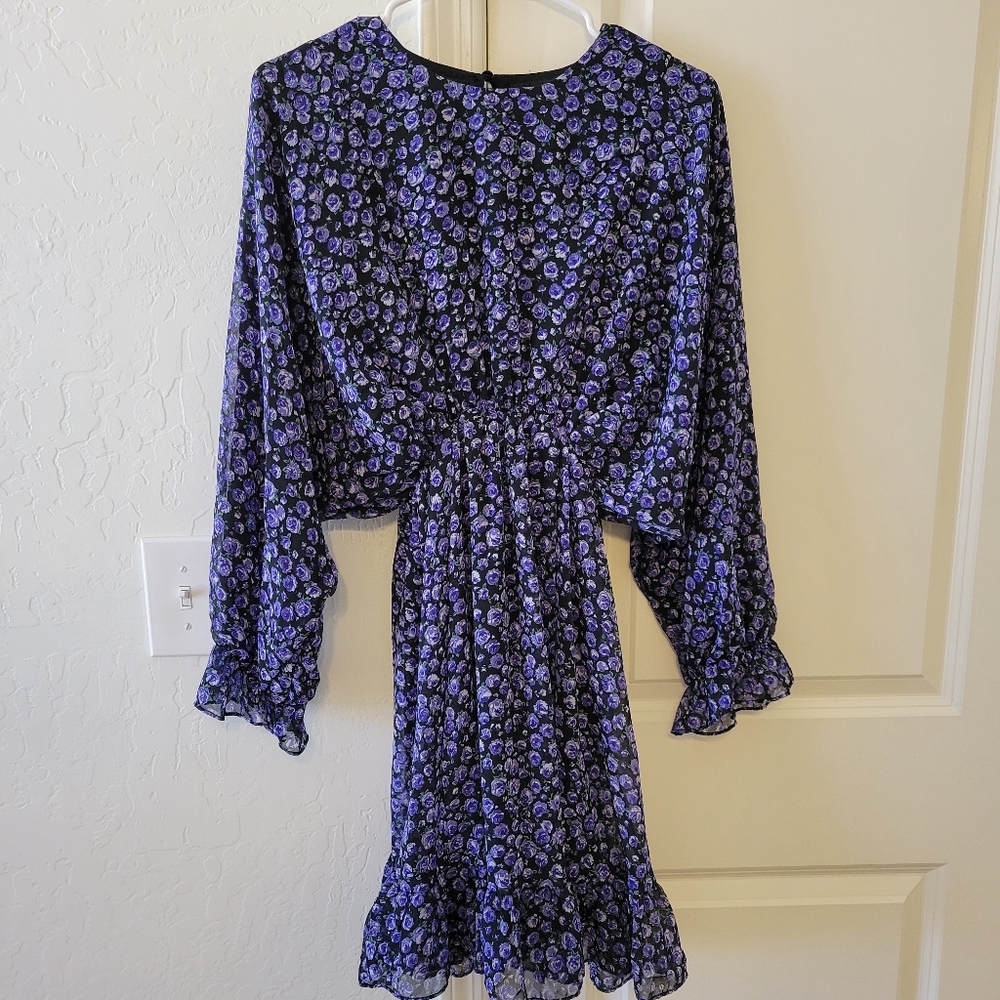 Floral Long Sleeve Mini Dress Size M